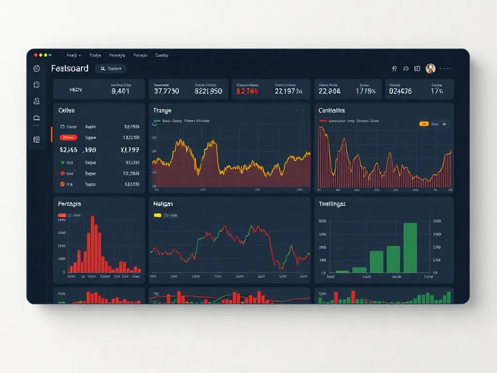 A professional, clean technical dashboard showing price fluc